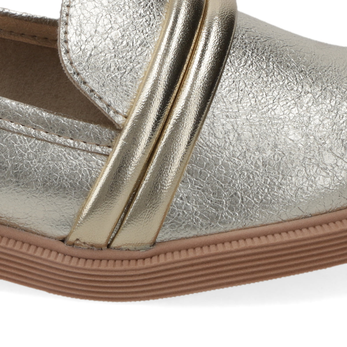 Mocasin Moleca Metalizados Dorado