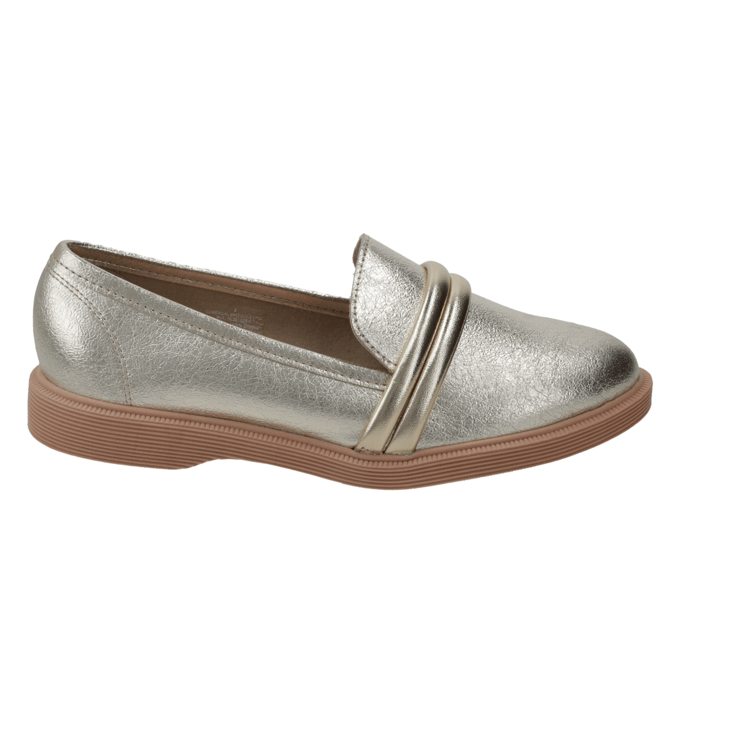 Mocasin Moleca Metalizados Dorado