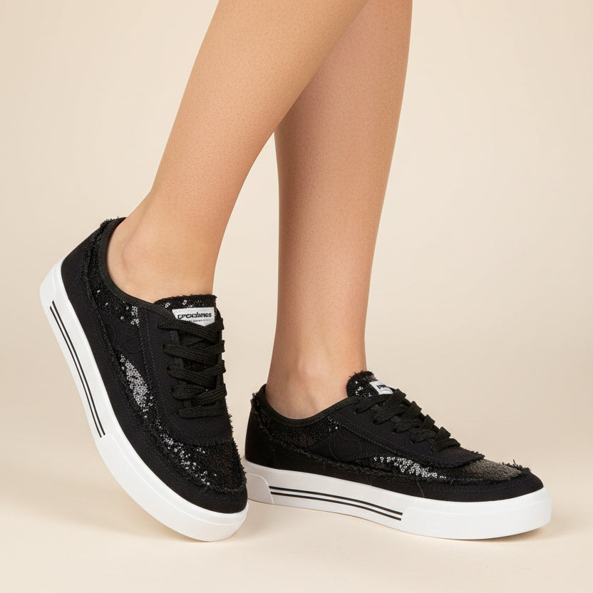 Zapatilla Glitter Negra Moleca