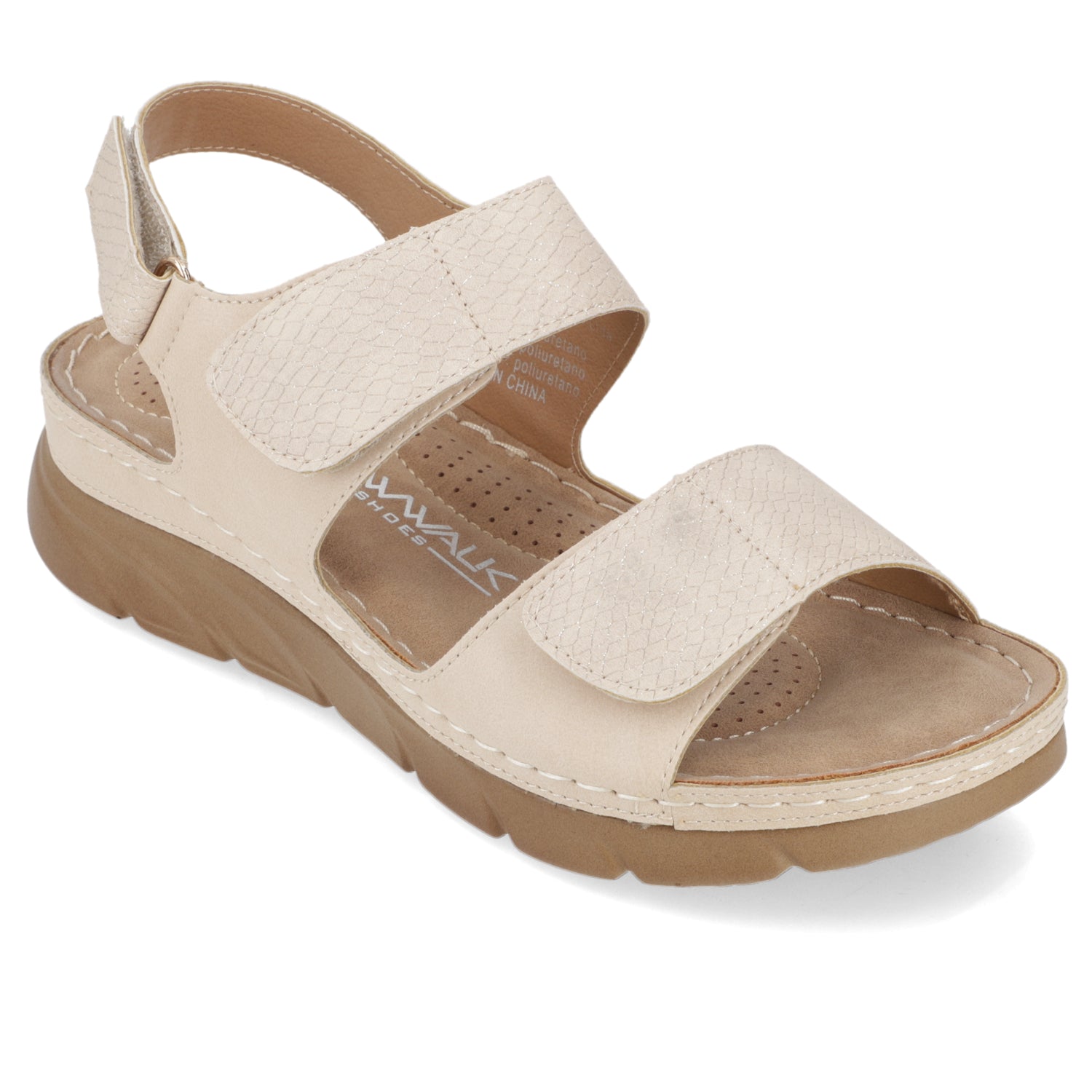 Sandalia Plana Beige New Walk
