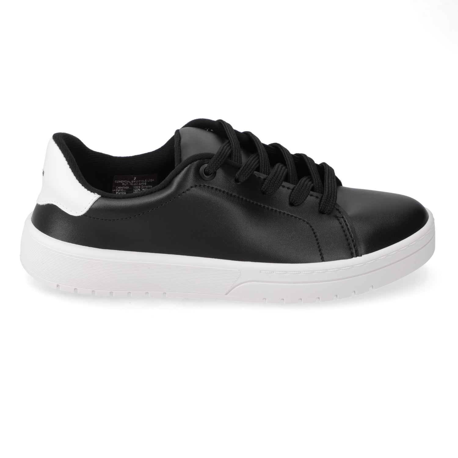 Zapatilla Casual Eco Cuero Negro 35 / Negro