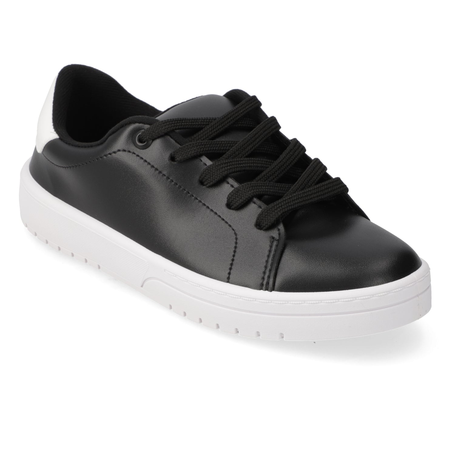 Zapatilla Casual Eco Cuero Negro 35 / Negro