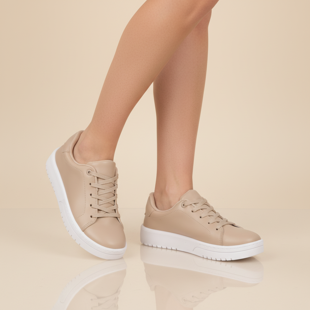 Zapatillas Casuales Beige Moleca 35 / Beige