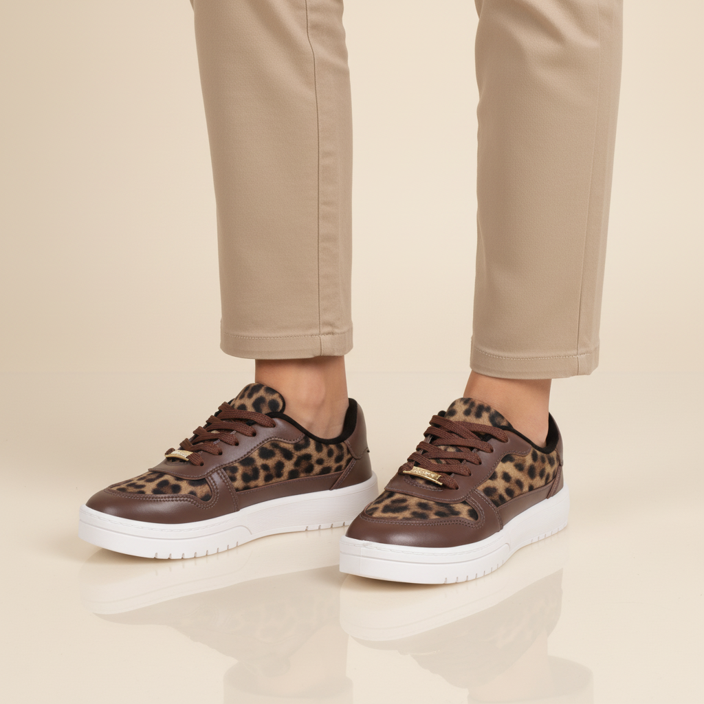 Zapatillas Casuales Animal Print Moleca 35 / Animal Print