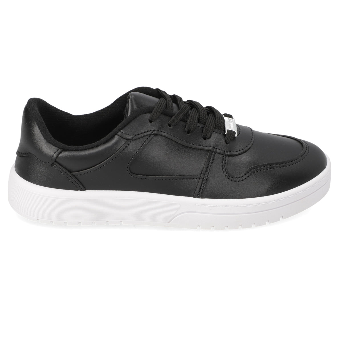 Zapatilla Casual Eco Cuero Moleca Negro 35 / Negro