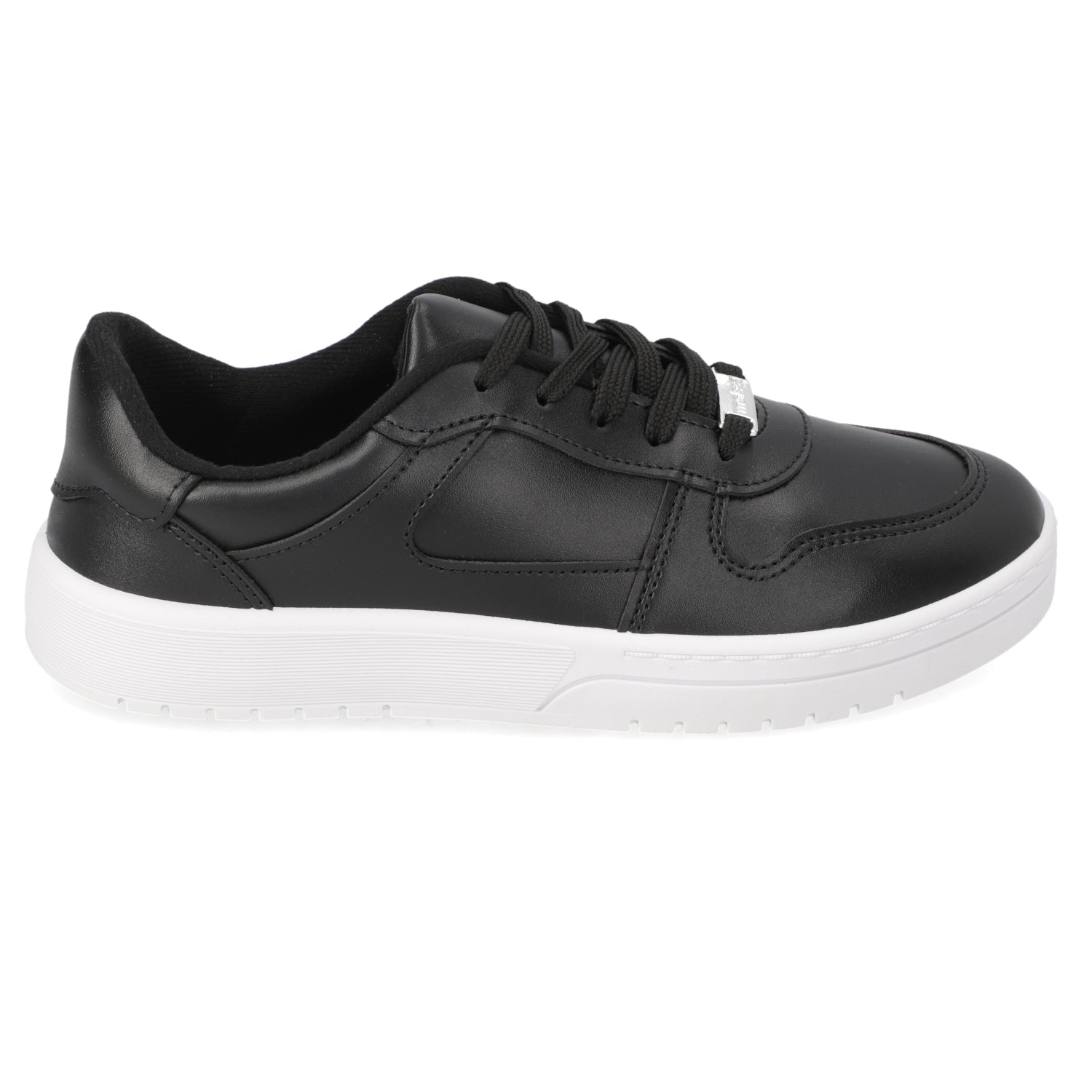 Zapatilla Casual Eco Cuero Moleca Negro 35 / Negro
