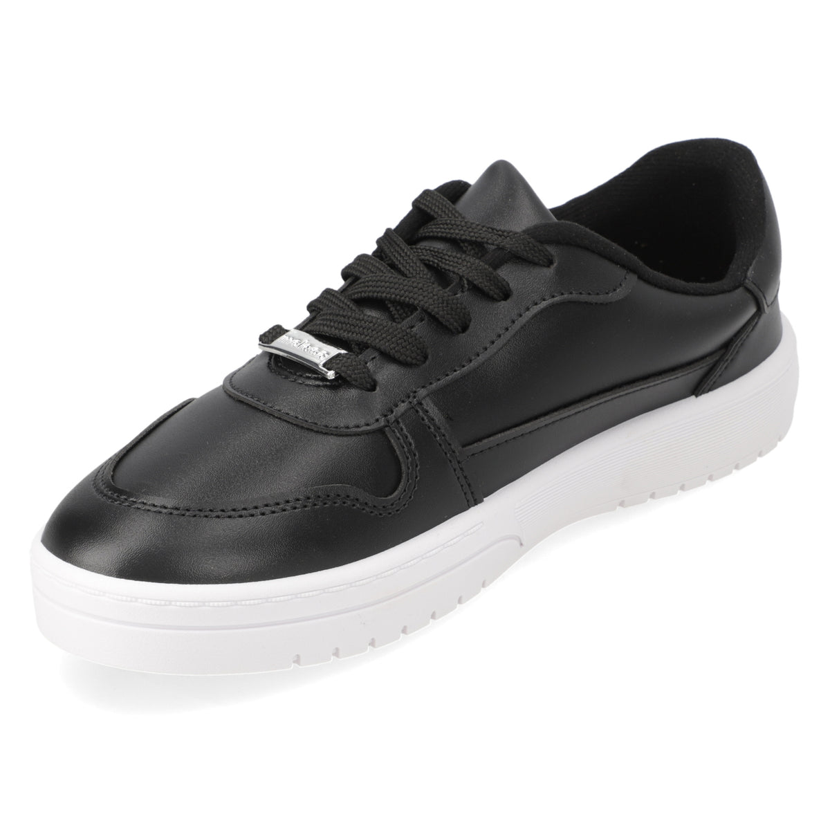 Zapatilla Casual Eco Cuero Moleca Negro 35 / Negro