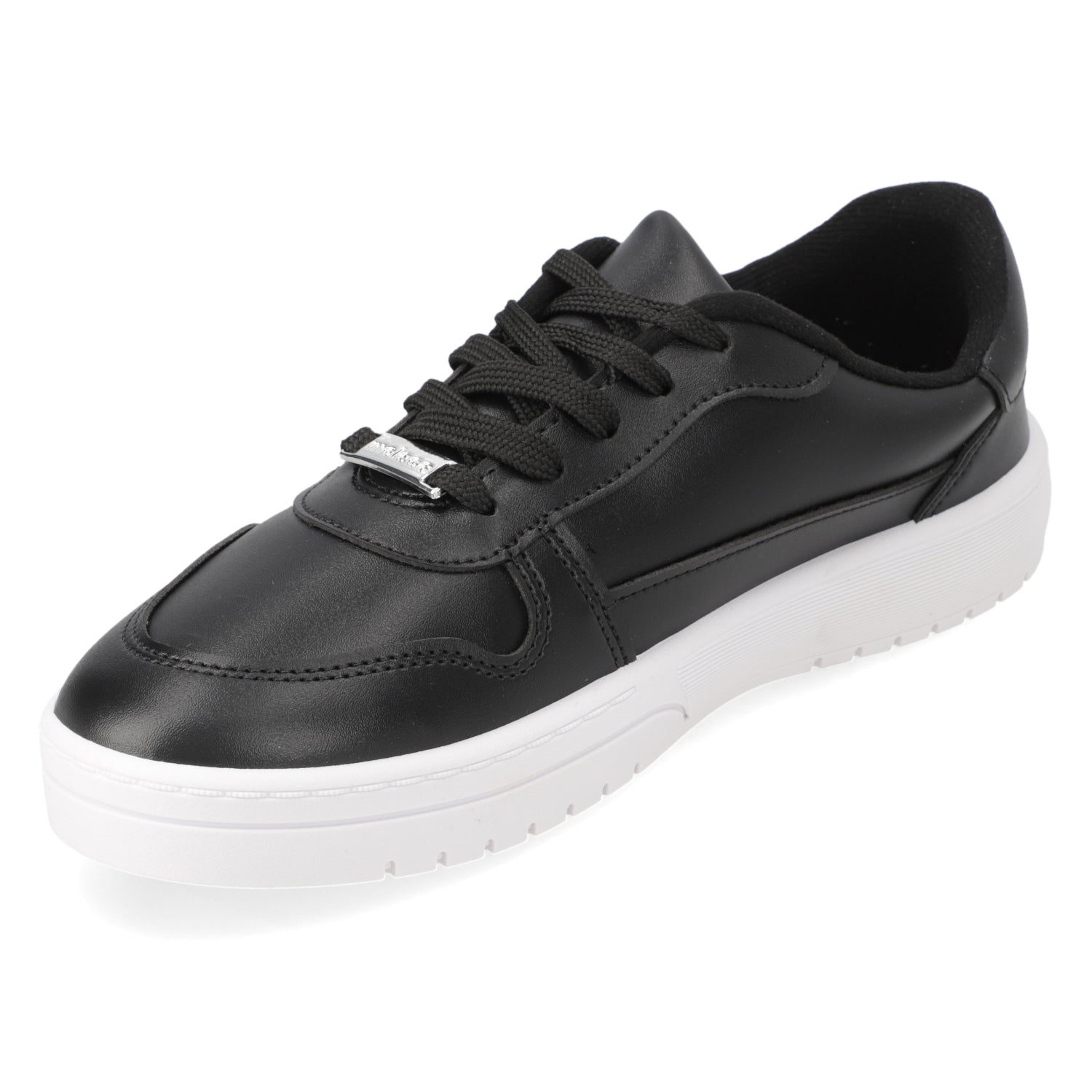 Zapatilla Casual Eco Cuero Moleca Negro 35 / Negro
