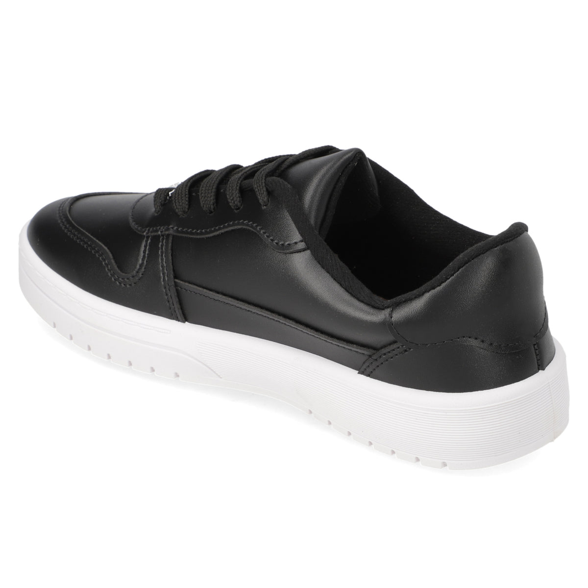Zapatilla Casual Eco Cuero Moleca Negro 35 / Negro
