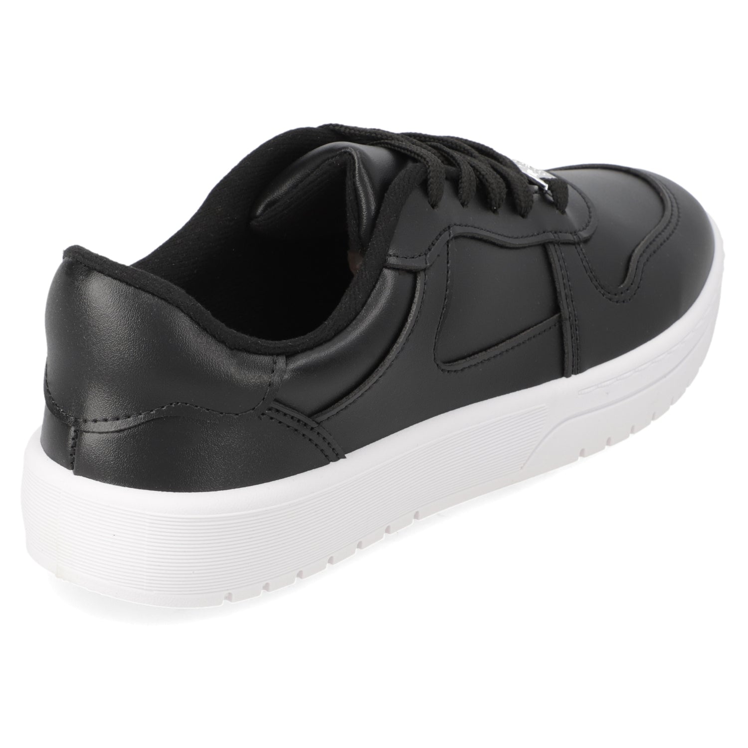 Zapatilla Casual Eco Cuero Moleca Negro 35 / Negro