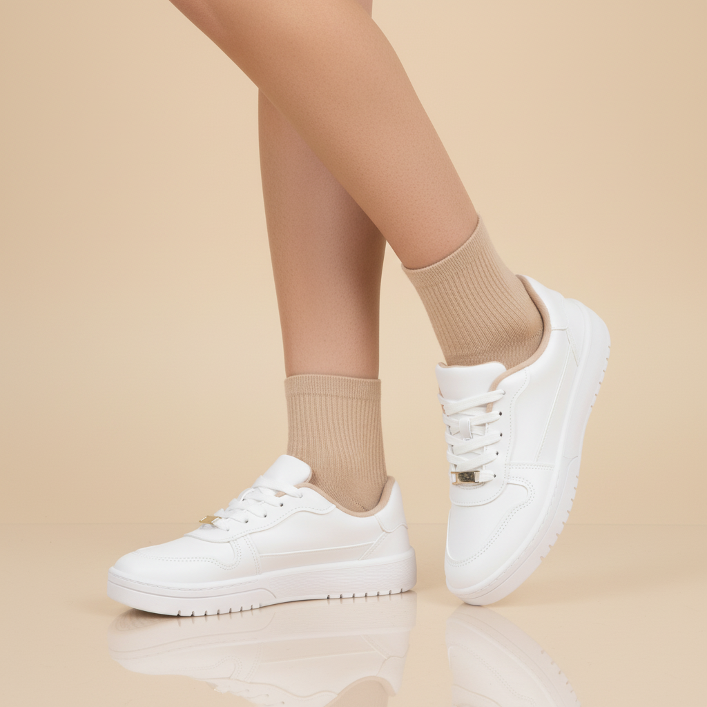 Zapatillas Casuales Blanco Moleca