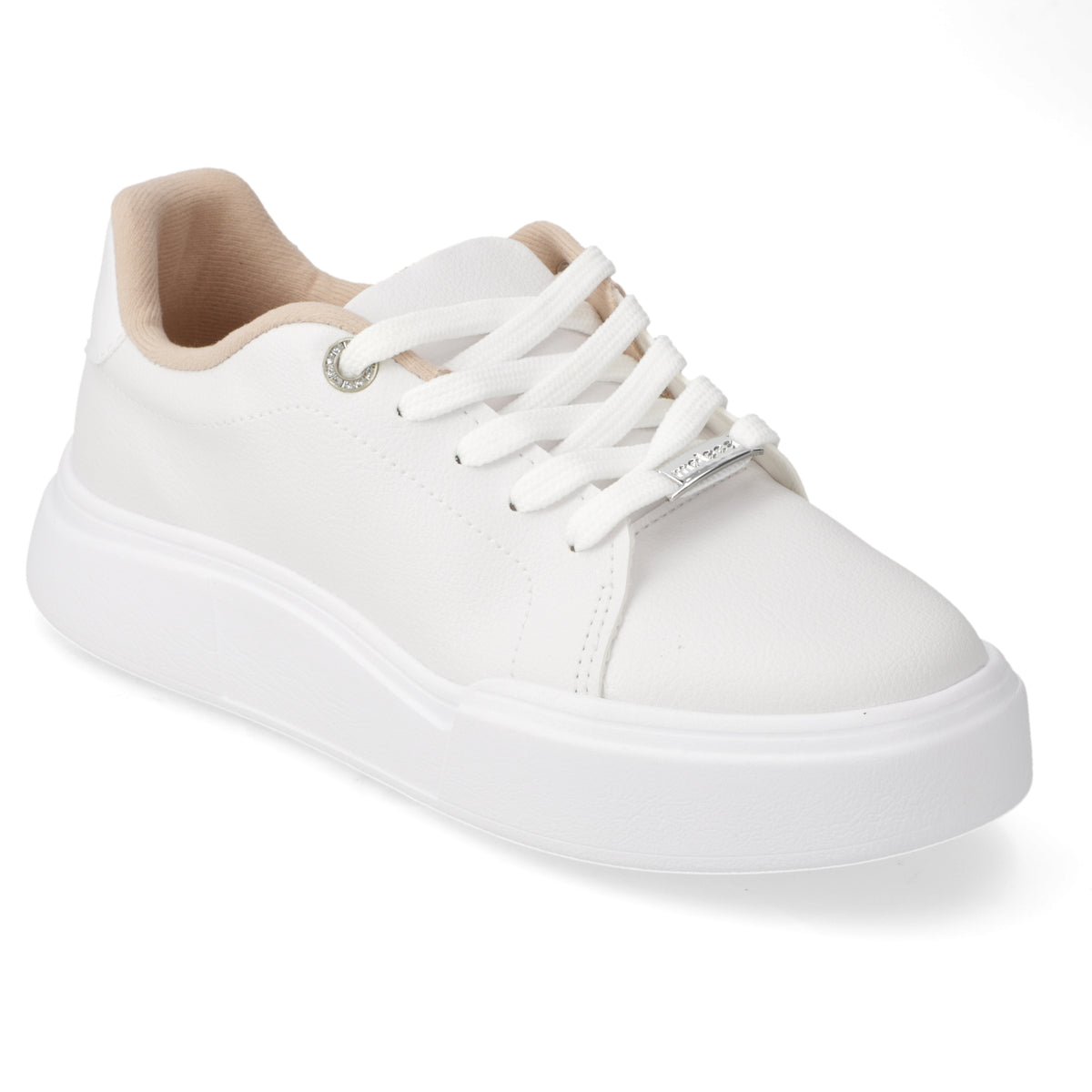 Zapatilla Casual Eco Cuero Blanco 35 / Blanco