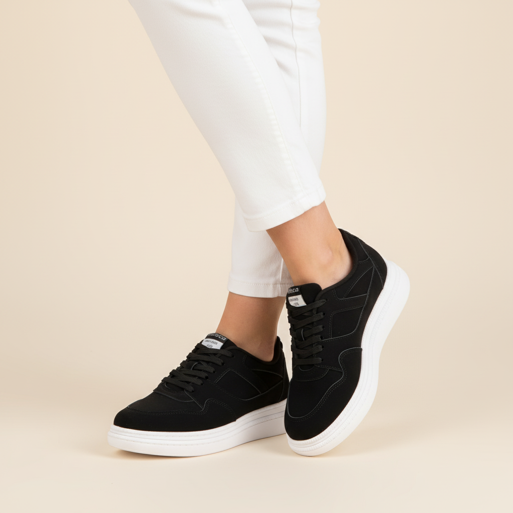 Zapatilla Negra Moleca 35 / Negro