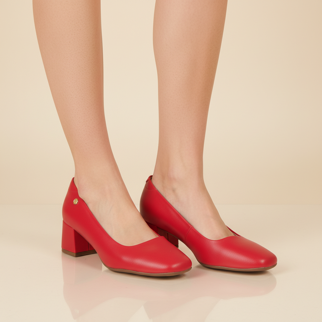 Taco Ancho 5 cm Rojo Moleca 35 / Rojo