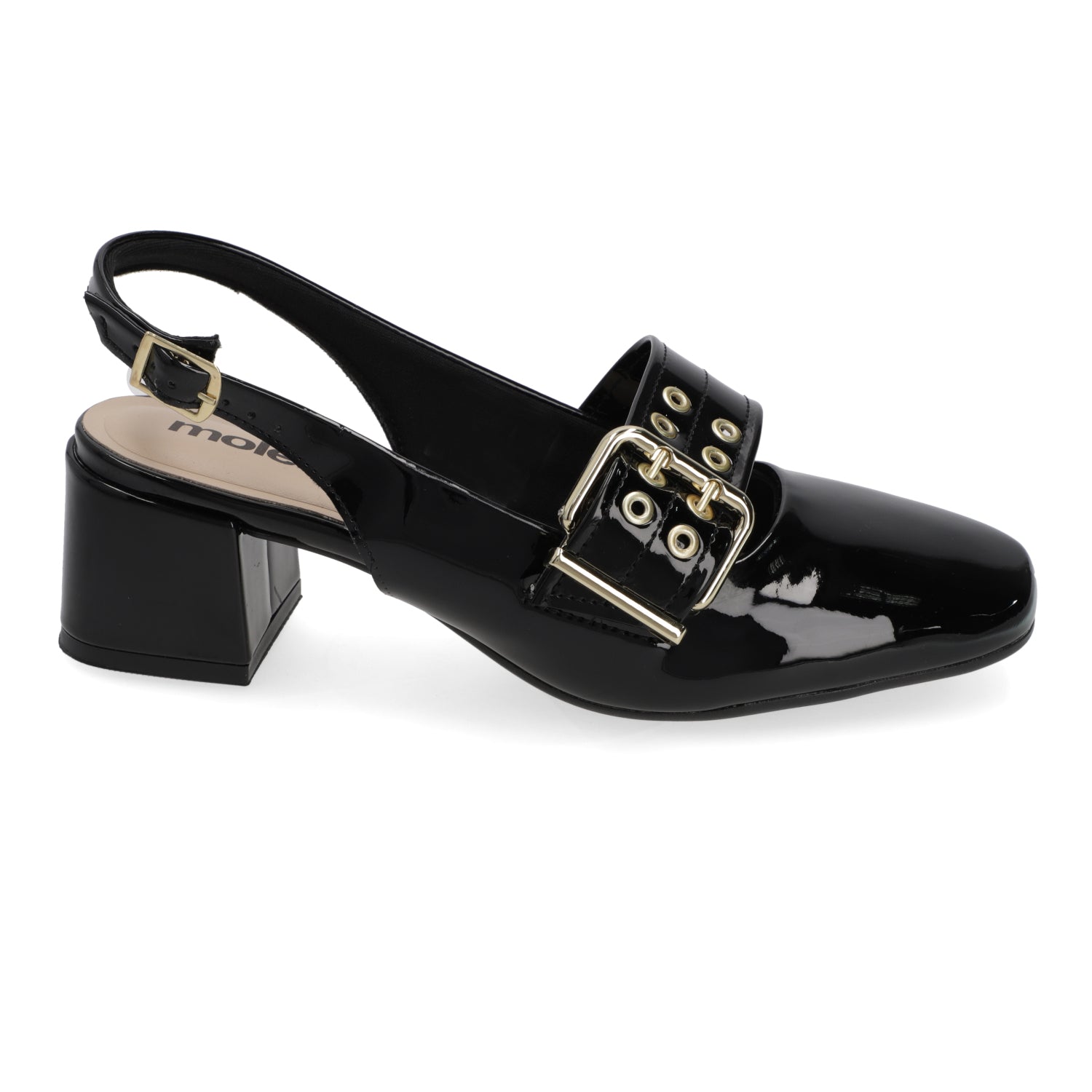 Taco Ancho 5 cm Negro Moleca 35 / Negro