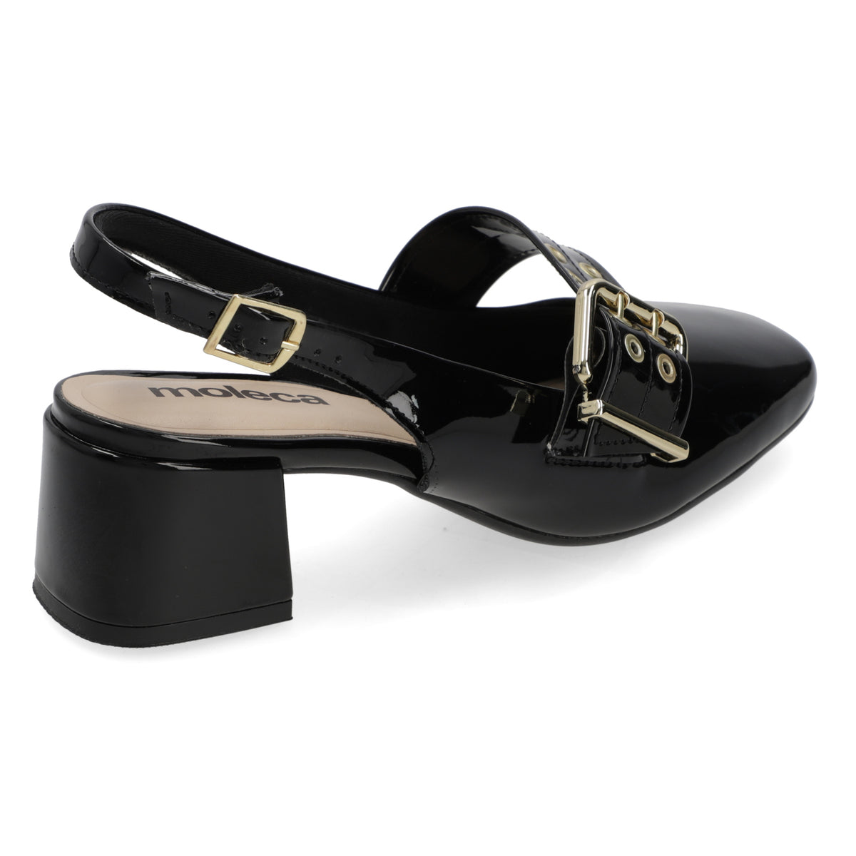 Taco Ancho 5 cm Negro Moleca 35 / Negro