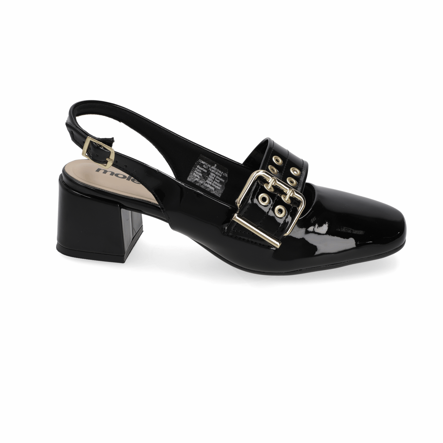 Taco Ancho 5 cm Negro Moleca 35 / Negro