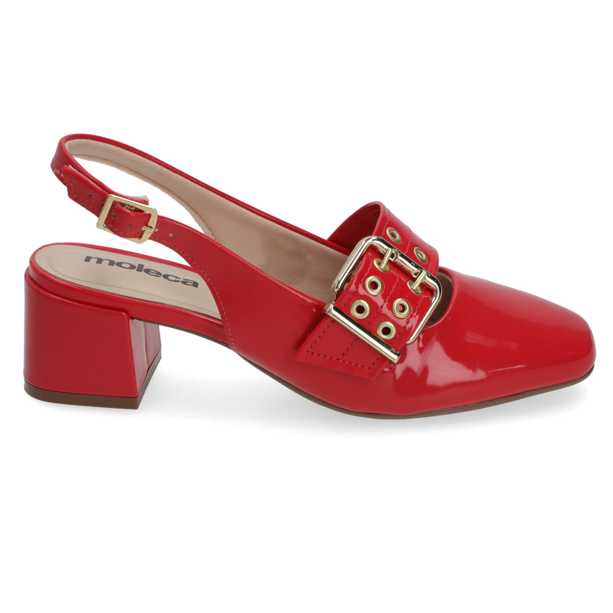 Taco Ancho 5 cm Rojo Moleca 35 / Rojo