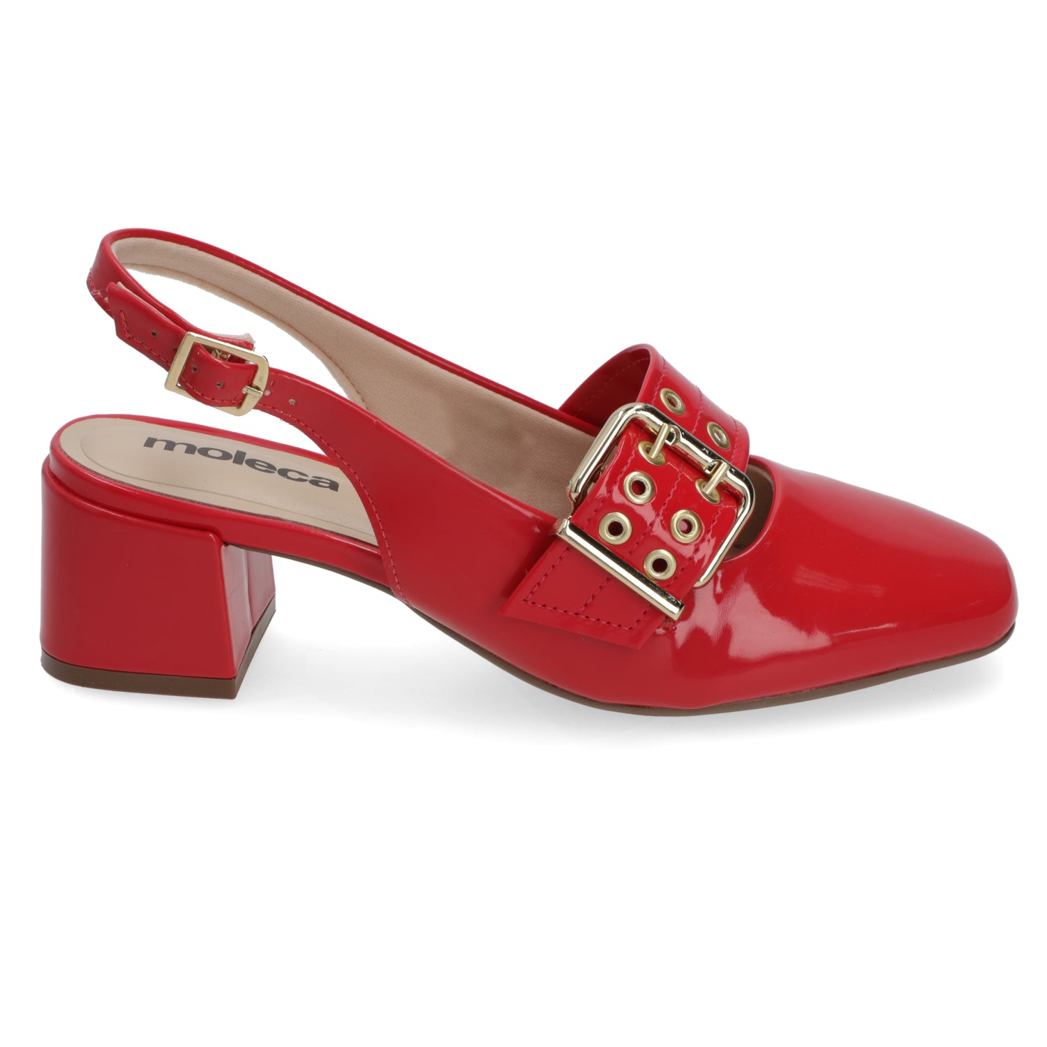 Taco Ancho 5 cm Rojo Moleca 35 / Rojo