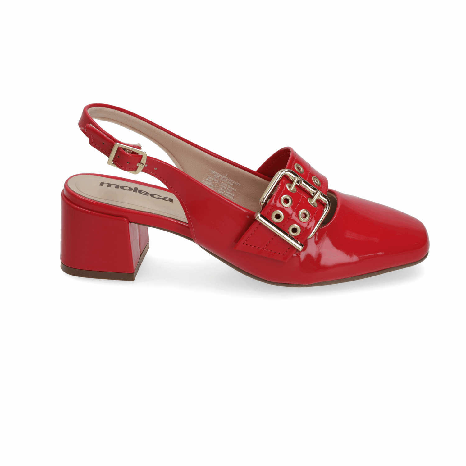 Taco Ancho 5 cm Rojo Moleca 35 / Rojo