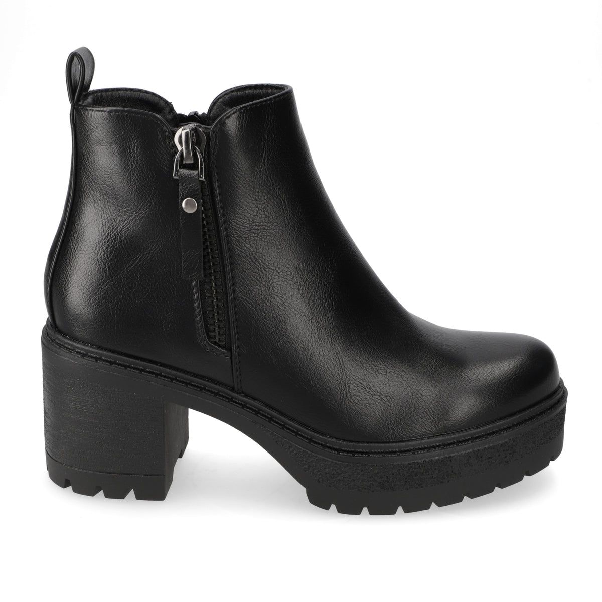Botin Taco Ancho 7 cm Negro Agua de Coco 35 / Negro