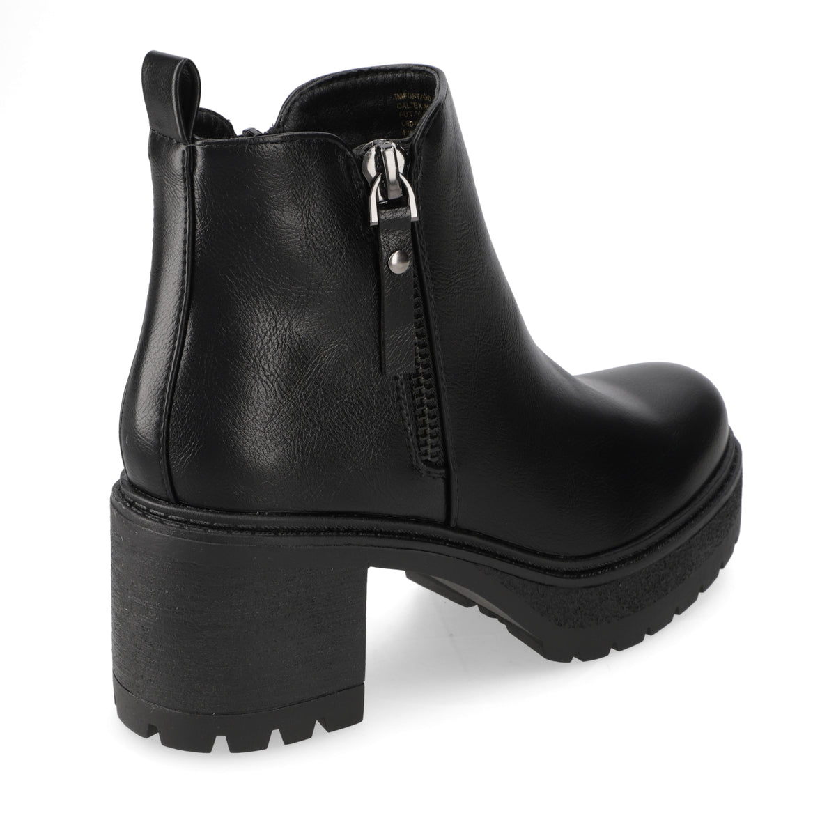 Botin Taco Ancho 7 cm Negro Agua de Coco 35 / Negro