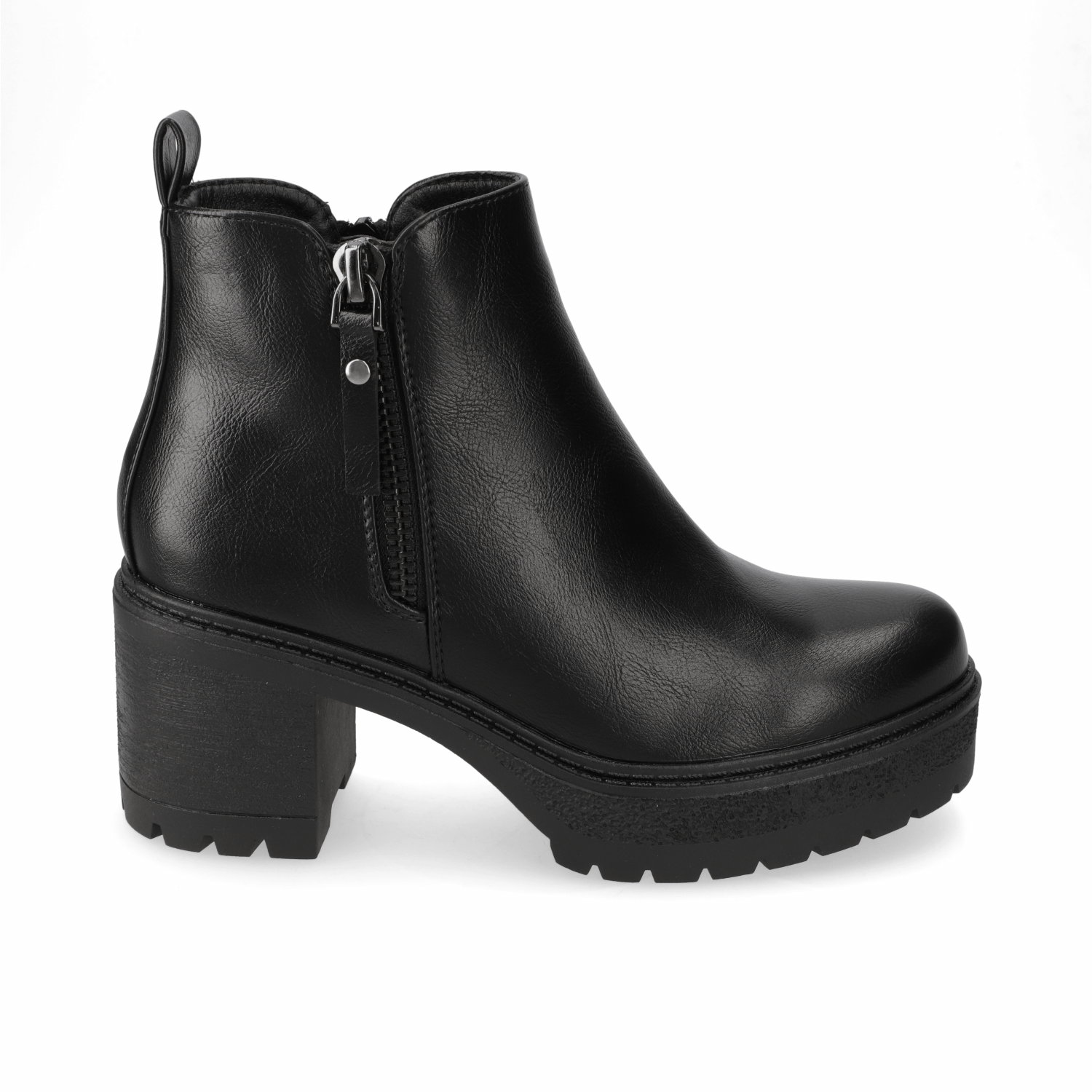 Botin Taco Ancho 7 cm Negro Agua de Coco 35 / Negro