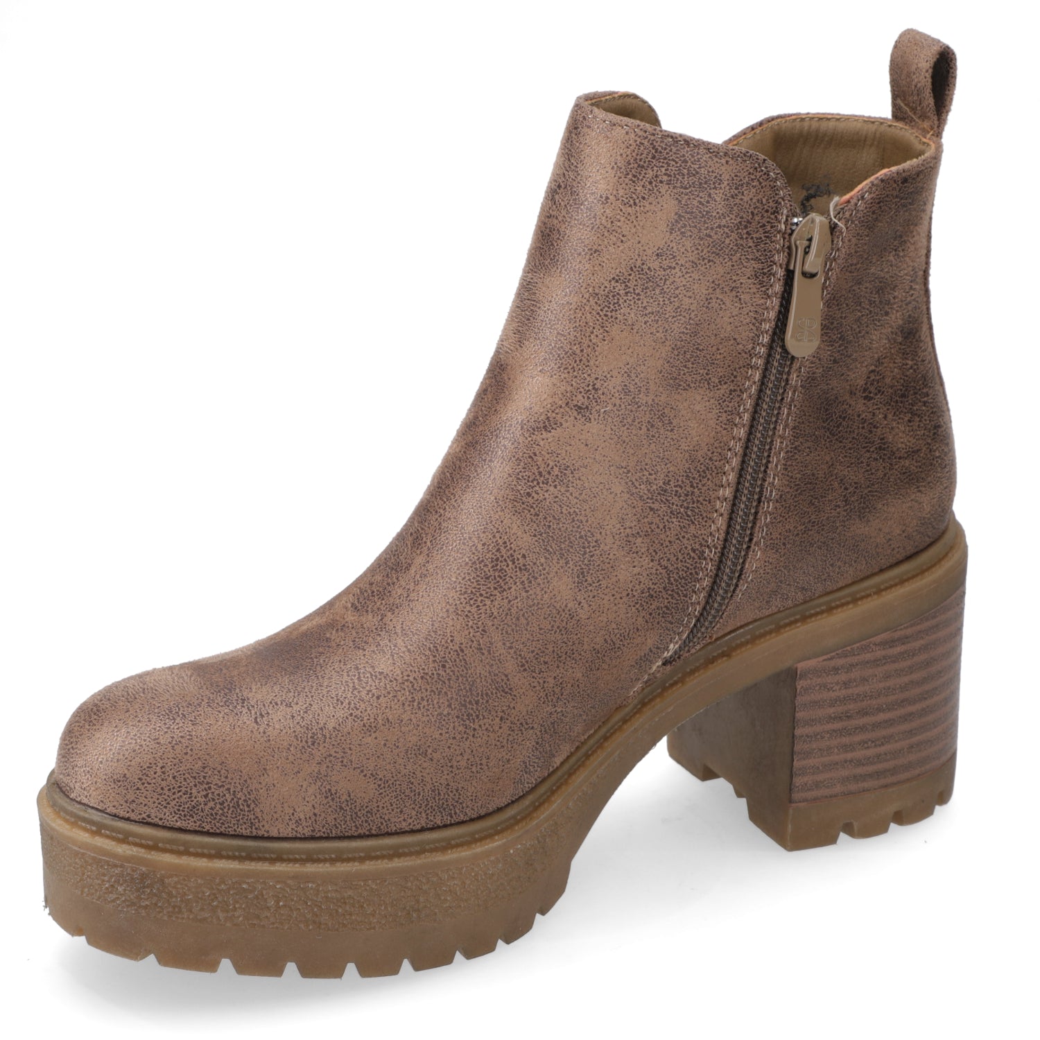 Botin Taco Ancho 7 cm Taupe Agua de Coco 35 / Taupe