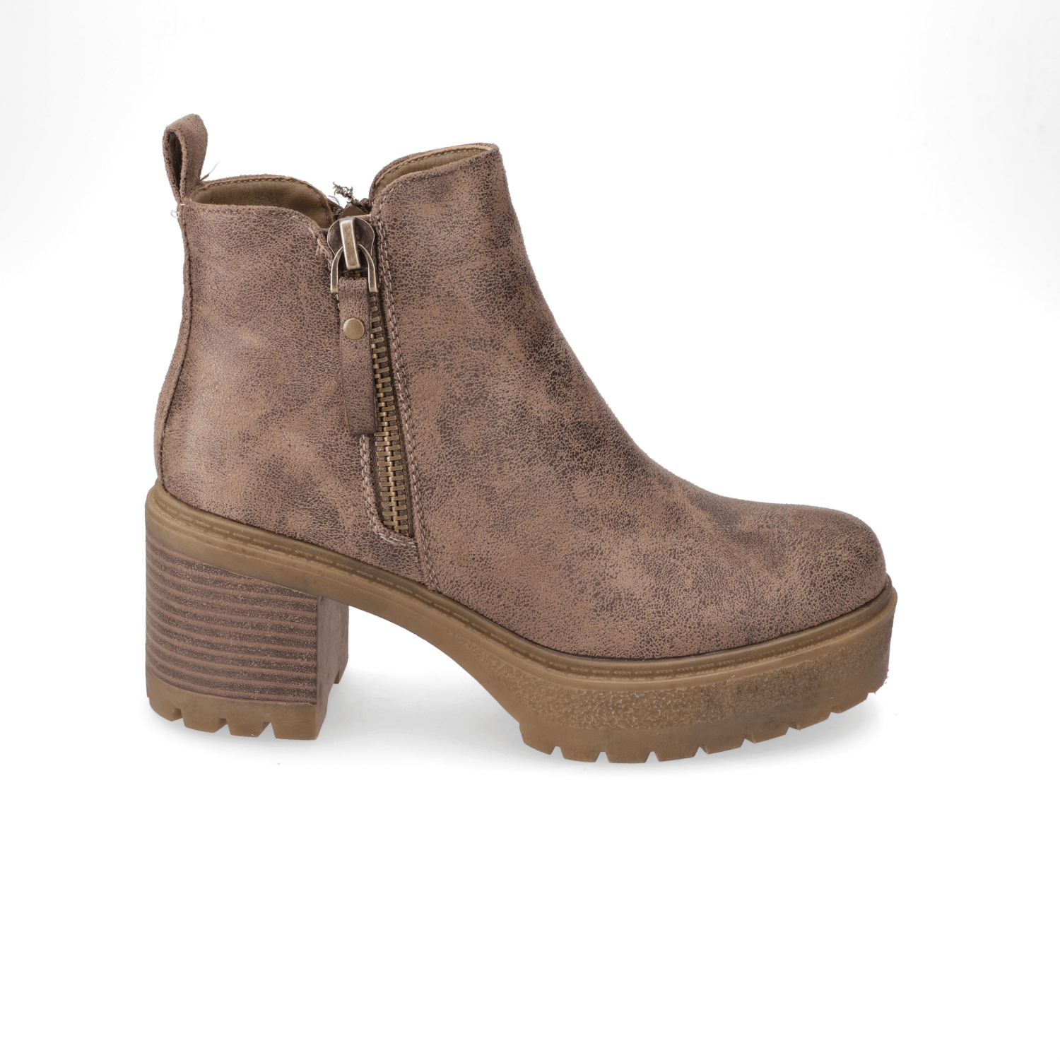 Botin Taco Ancho 7 cm Taupe Agua de Coco 35 / Taupe