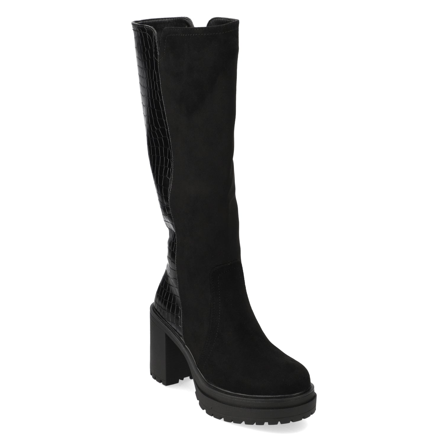 Bota Taco Ancho 10 cm Negro Agua de Coco Tienda Voce