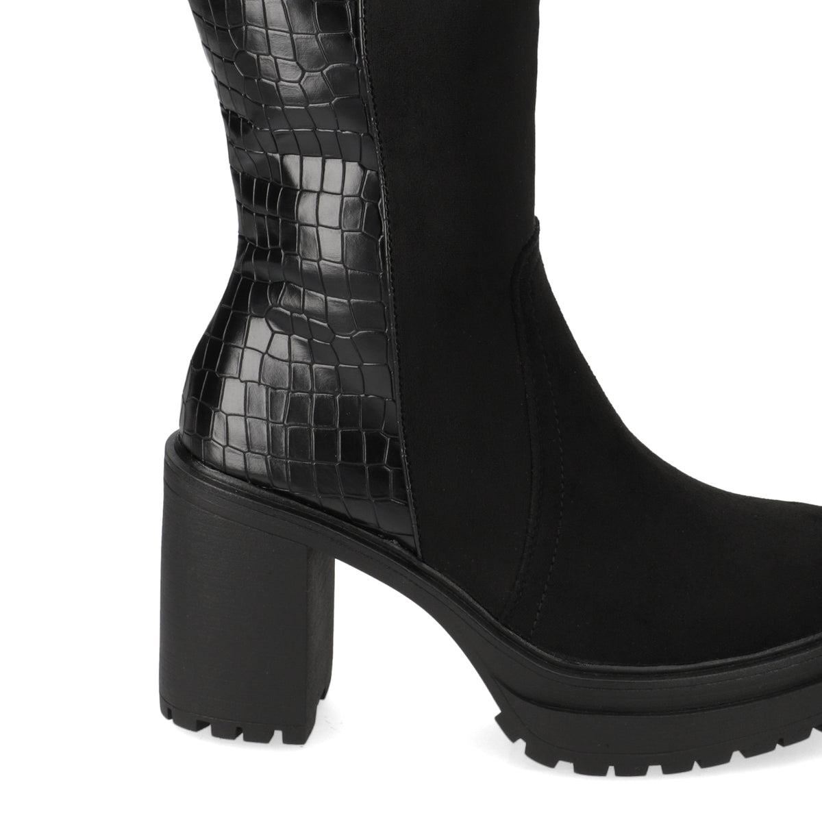 Bota Taco Ancho 10 cm Negro Agua de Coco 35 / Negro