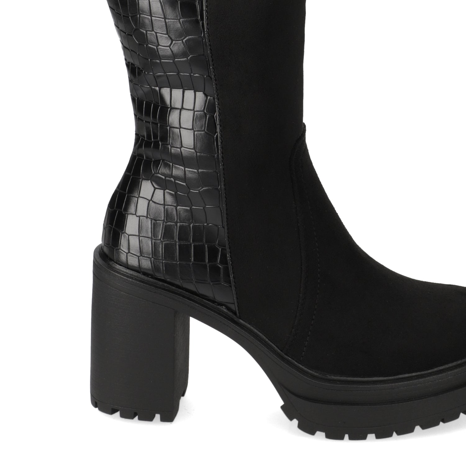 Bota Taco Ancho 10 cm Negro Agua de Coco 35 / Negro