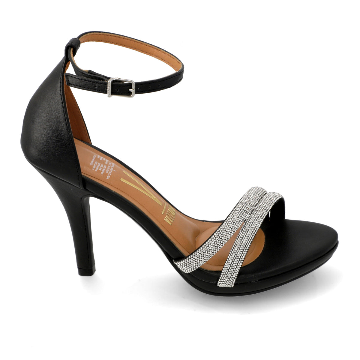 Sandalia Taco Aguja Eco Cuero Negra 6210-1037-26580-86141