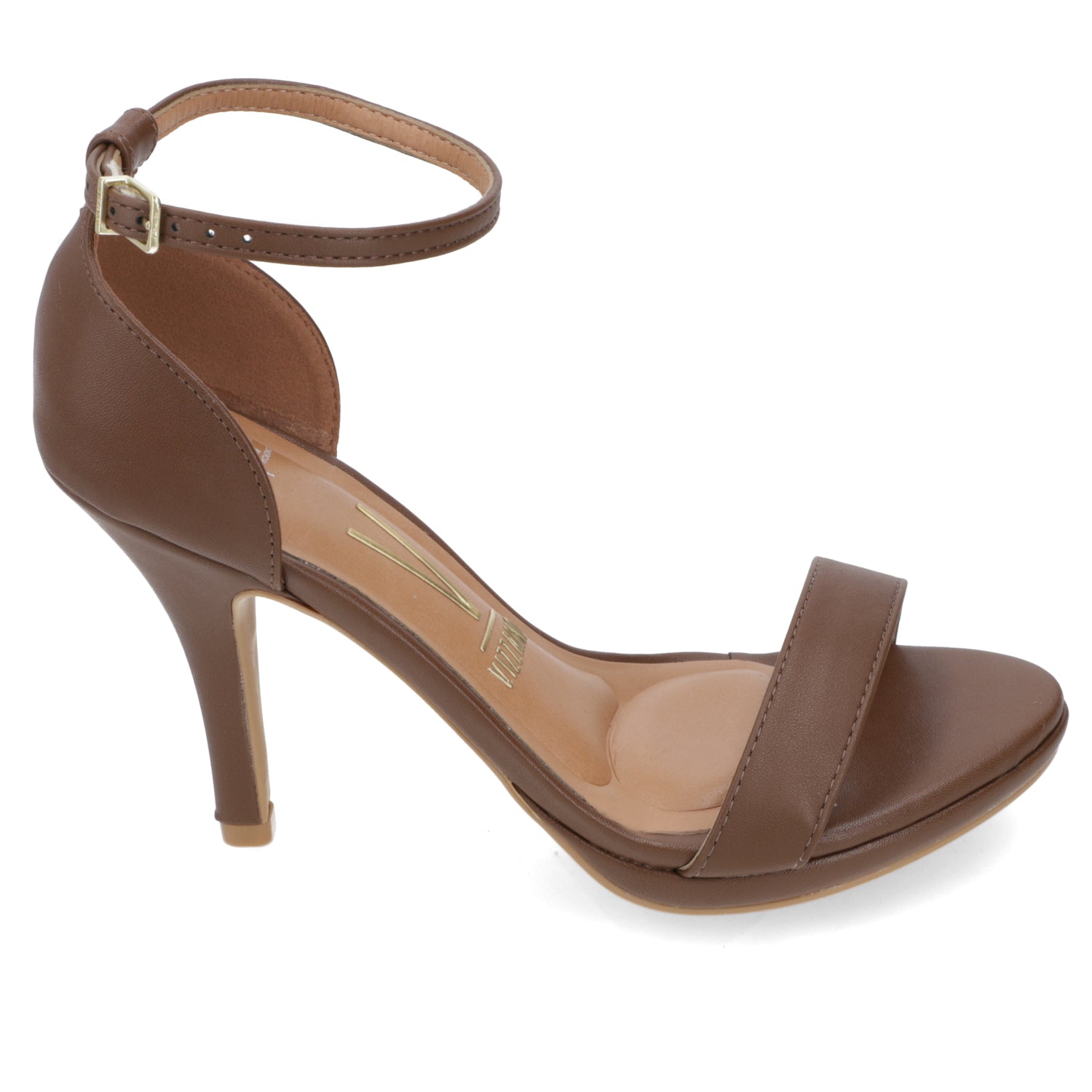 Sandalia Taco Aguja Alto Capuchino Vizzano Ecocuero 34 / Capuchino