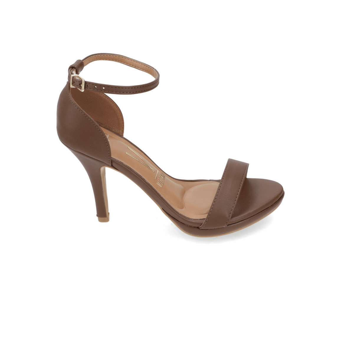 Sandalia Taco Aguja Alto Capuchino Vizzano Ecocuero 34 / Capuchino