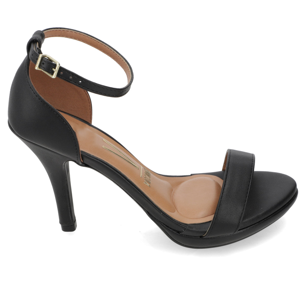 Sandalia Taco Aguja Alto Negro Vizzano Ecocuero 34 / Negro