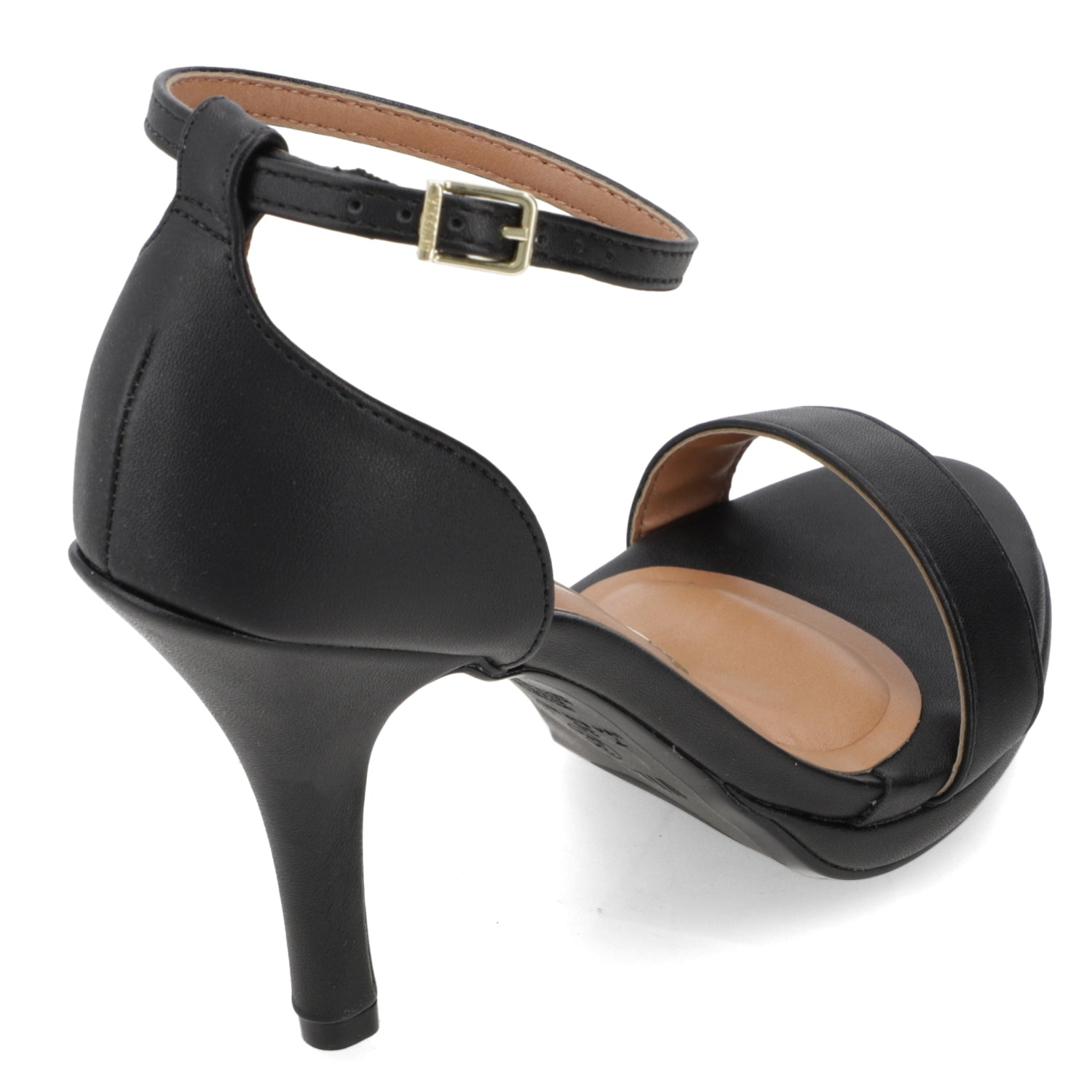 Sandalia Taco Aguja Alto Negro Vizzano Ecocuero 34 / Negro