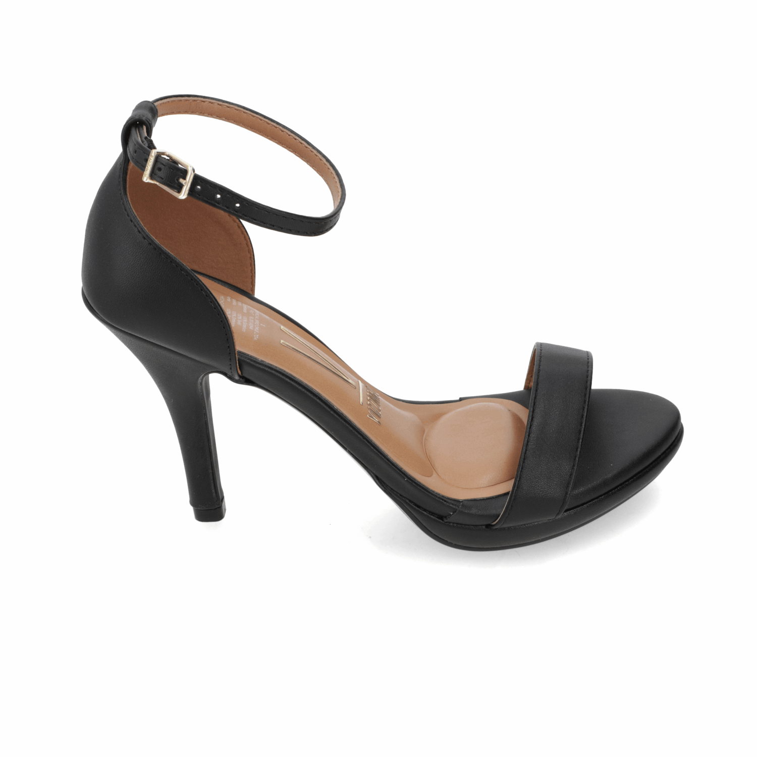 Sandalia Taco Aguja Alto Negro Vizzano Ecocuero 34 / Negro