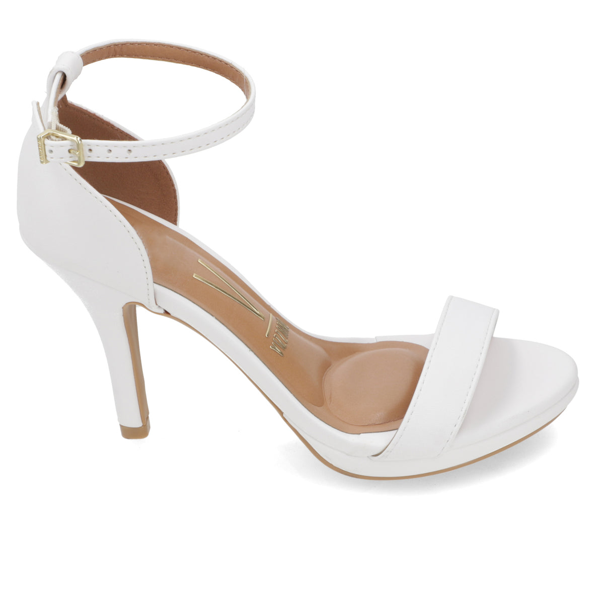 Sandalia Taco Aguja Alto Blanco Vizzano Ecocuero 34 / Blanco