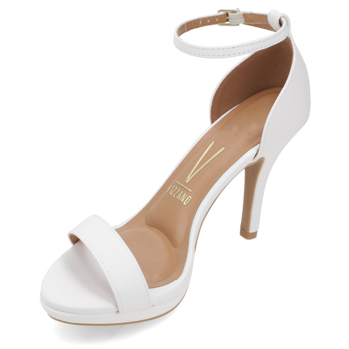 Sandalia Taco Aguja Alto Blanco Vizzano Ecocuero 34 / Blanco