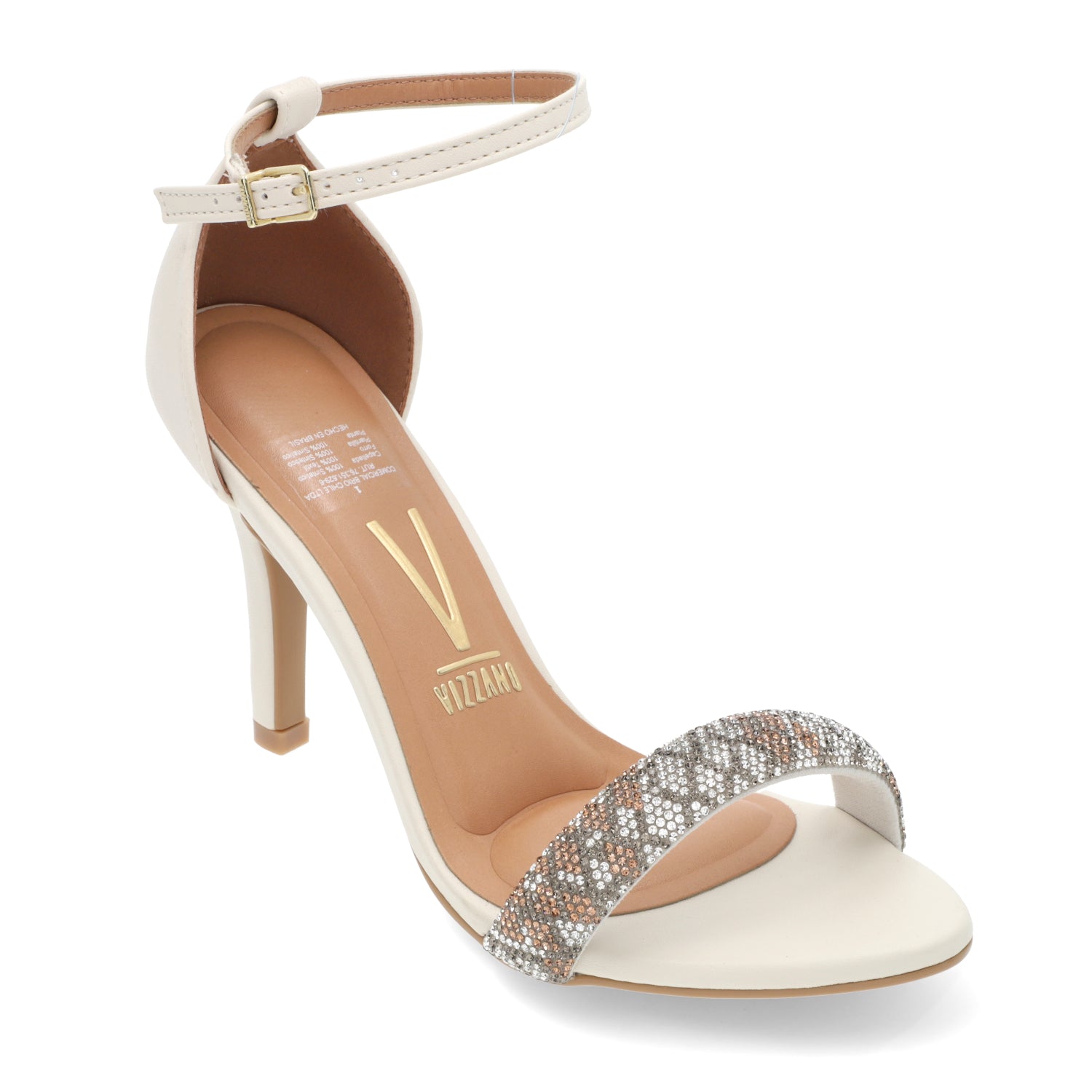 Sandalia Taco Aguja Eco Cuero Blanca 35 / Blanco
