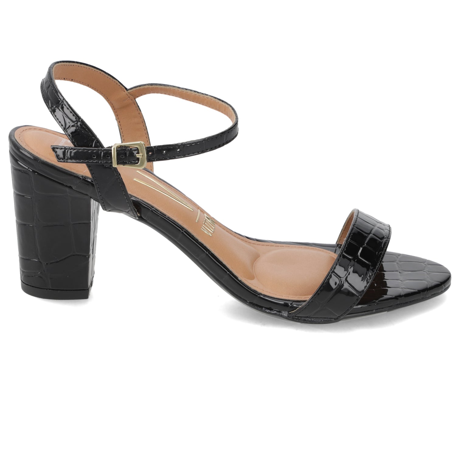 Sandalia Taco Negra Vizzano 35 / Negro