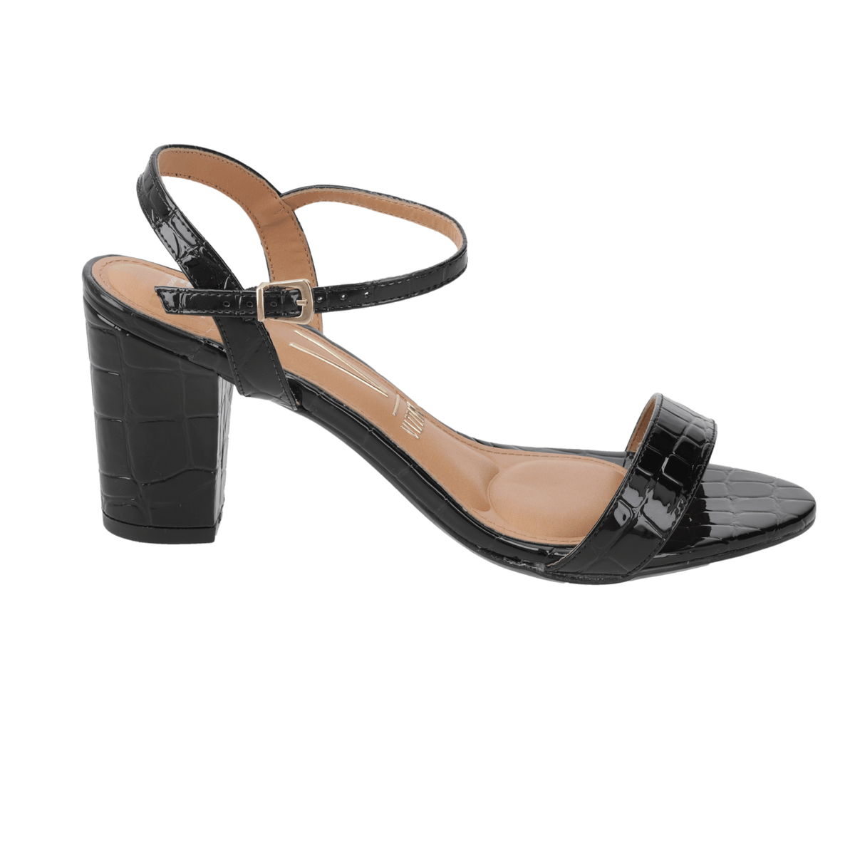 Sandalia Taco Negra Vizzano 35 / Negro