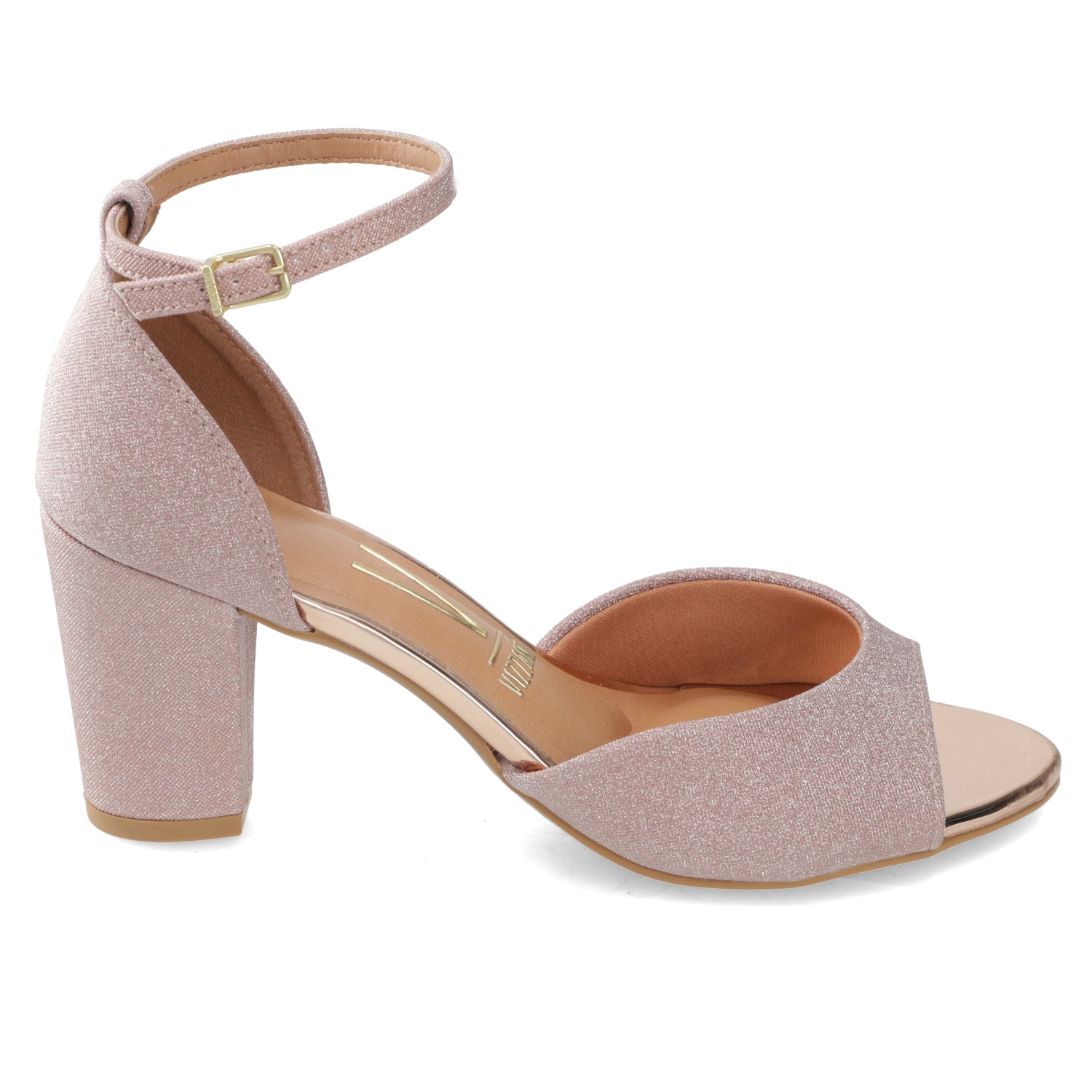 Sandalia Taco Ancho 7 cm Rose Gold Vizzano 35 / Rose Gold