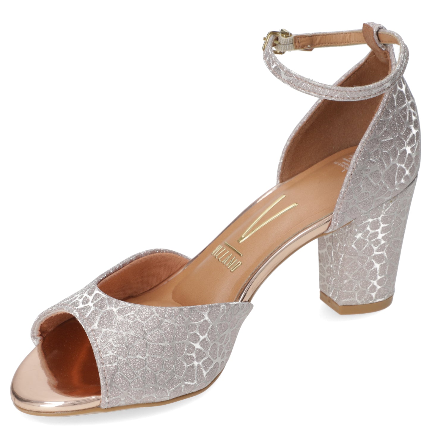 Sandalia Taco Ancho 7 cm Rose Gold Vizzano 35 / Rose Gold
