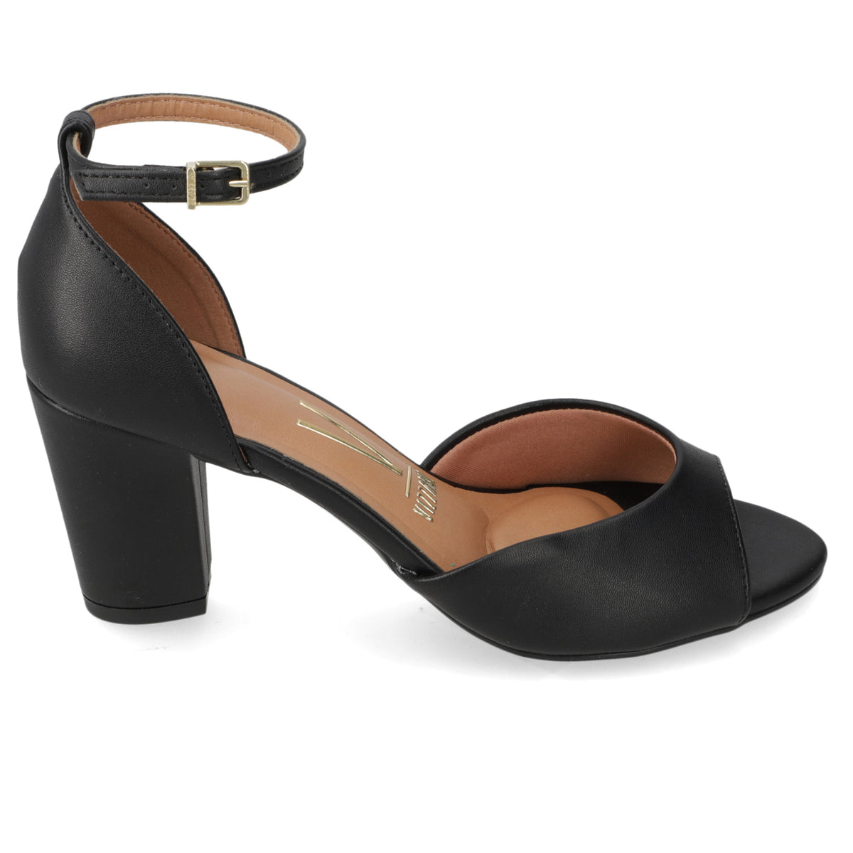 Sandalia Taco Ancho Medio Negro Vizzano Ecocuero 35 / Negro