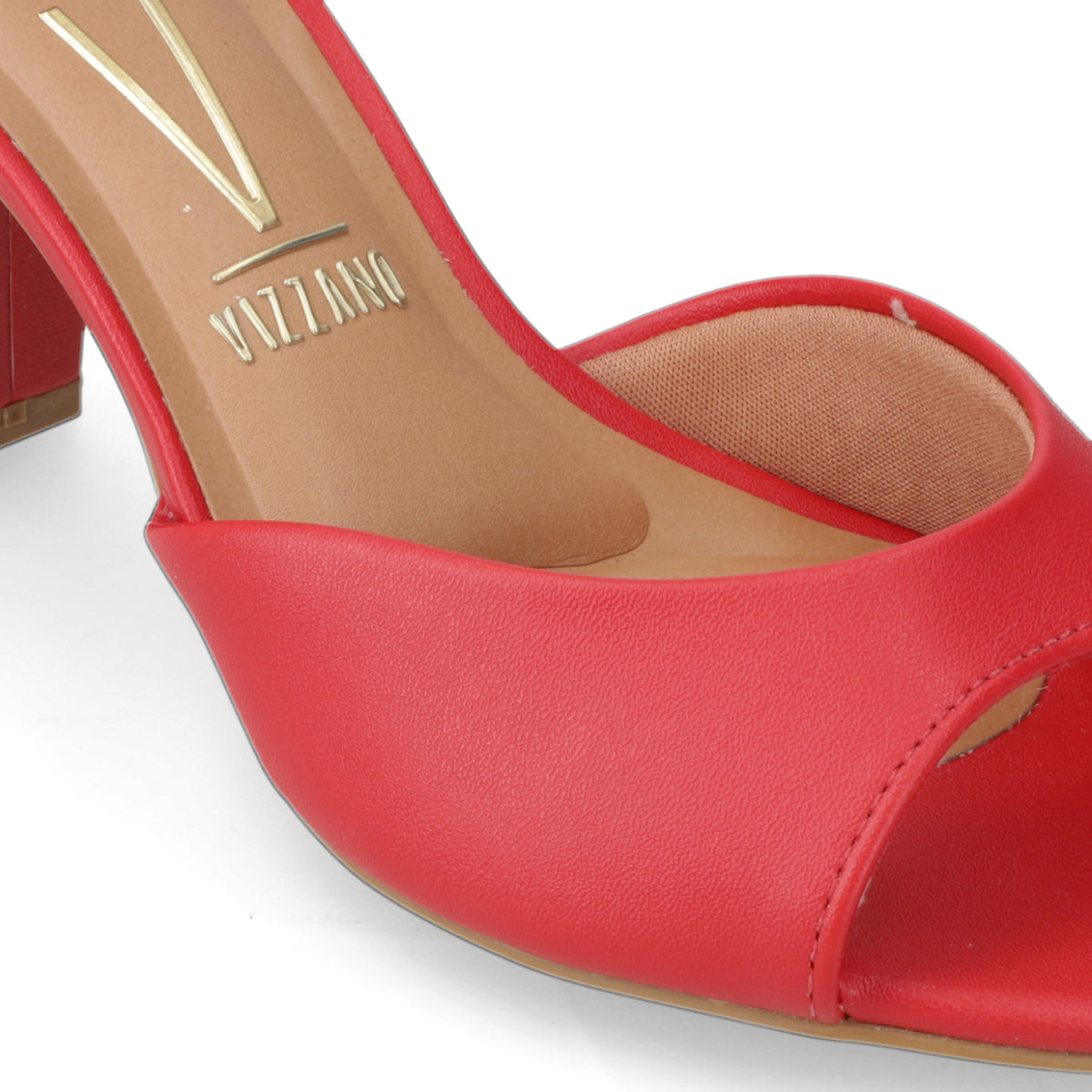 Sandalia Taco Ancho Rojo Vizzano