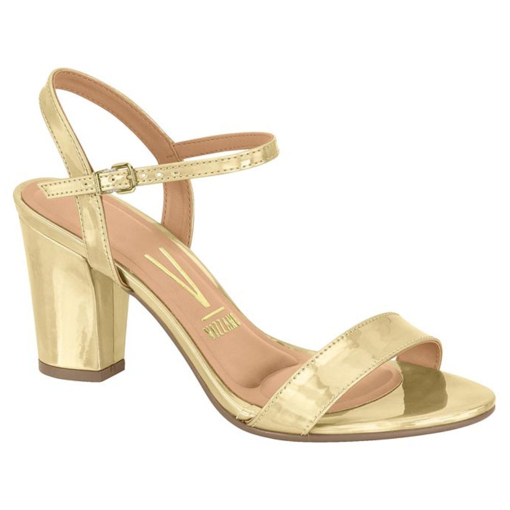 Sandalia Taco Cuadrado Vizzano Metalizado Dorada 6262-474-11808-66