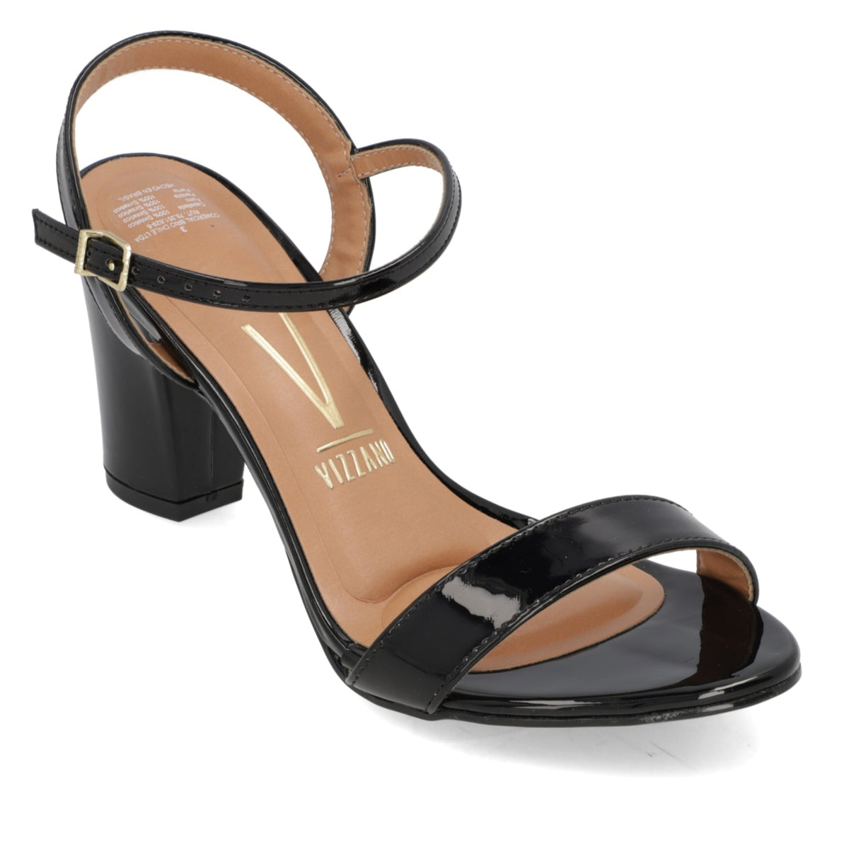 Sandalia Taco Cuadrado Efecto Charol Negro 6262-474-13488-15745