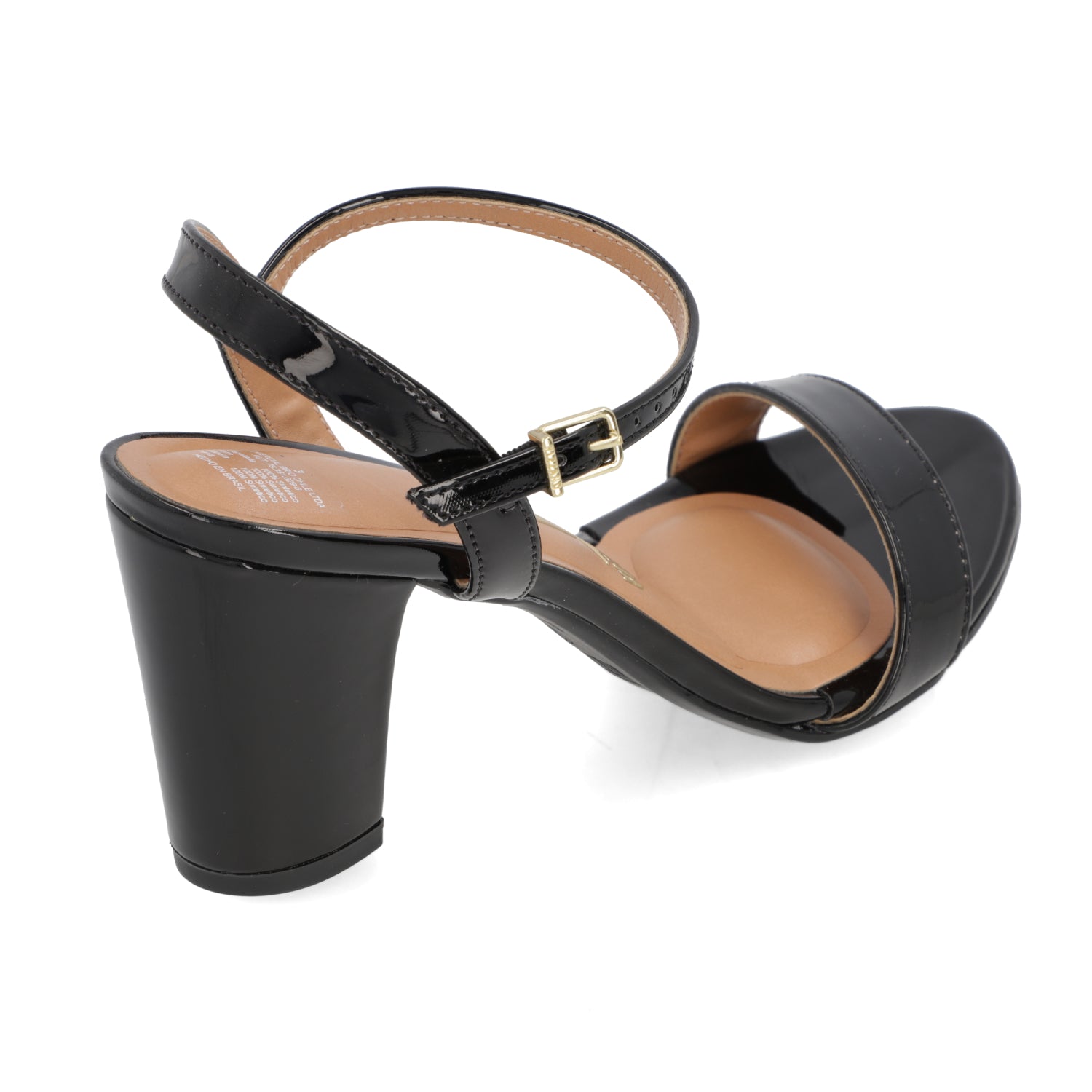 Sandalia Taco Cuadrado Efecto Charol Negro 6262-474-13488-15745